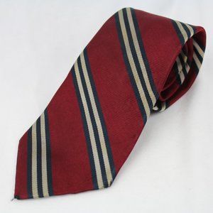 Diplomat Men's Navy Red Cream Tie Necktie 100% Silk USA